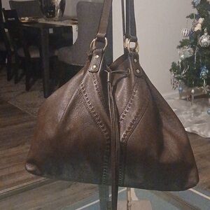 Yves Saint Laurent Dark Brown soft Leather reversible  Tote bag